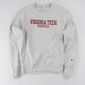 Champion Reverse Weave Sweatshirt Men Small Virginia Tech Hookies Gray VT